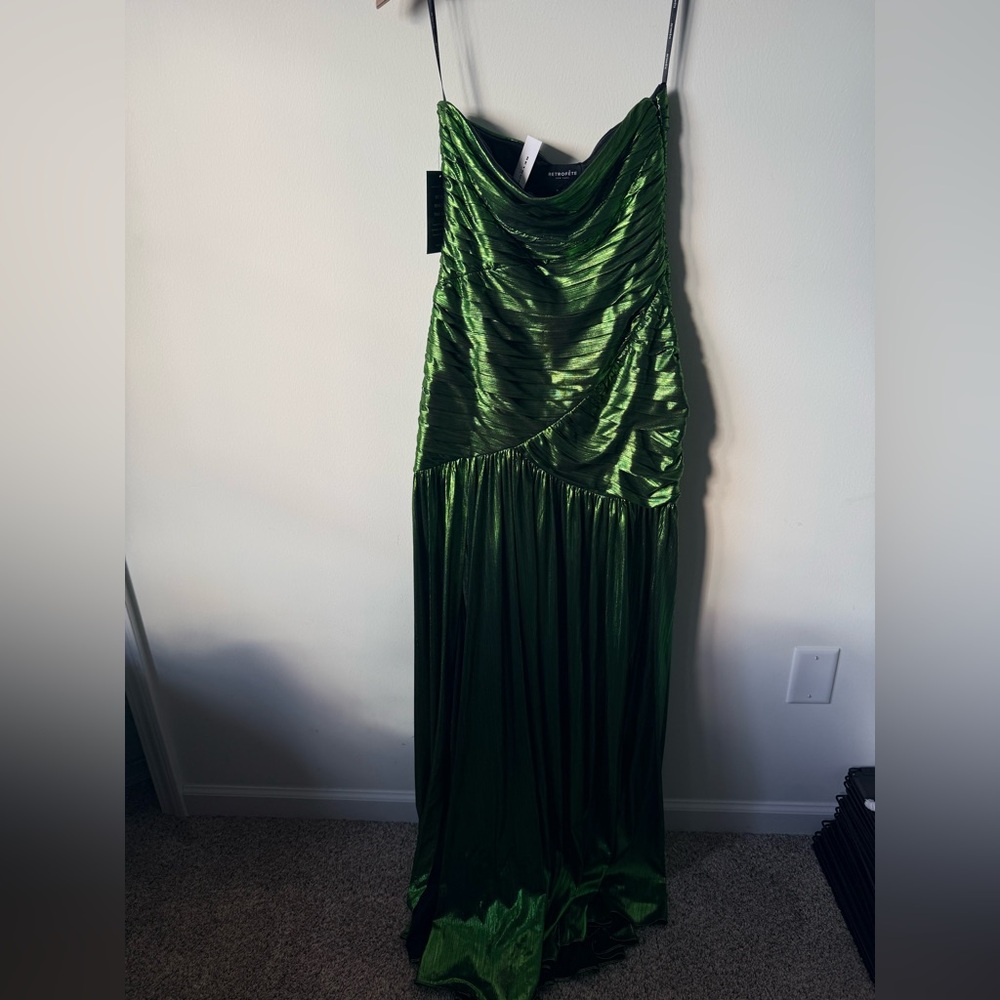 Retrofete Green Strapless Maxi Dress - Picture 4 of 6